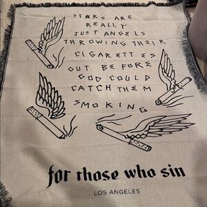 FOR THOSE WHO SIN - Graphic Throw
65” long and 55” wide